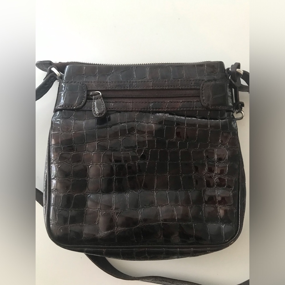 Brighton Crocodile Embossed Patent Leather Crossbody Bag - Picture 3 of 12
